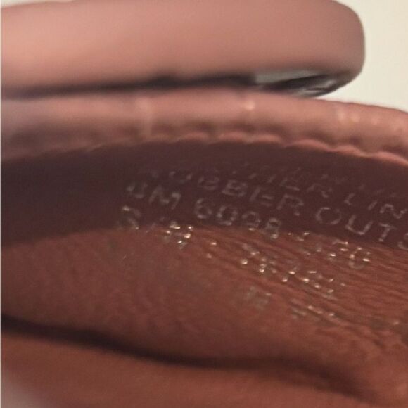 Tory Burch MINNIE Travel Rosa Ballet Flats Logo Pink Croco Embos Shoe Size 8 - Picture 11 of 11